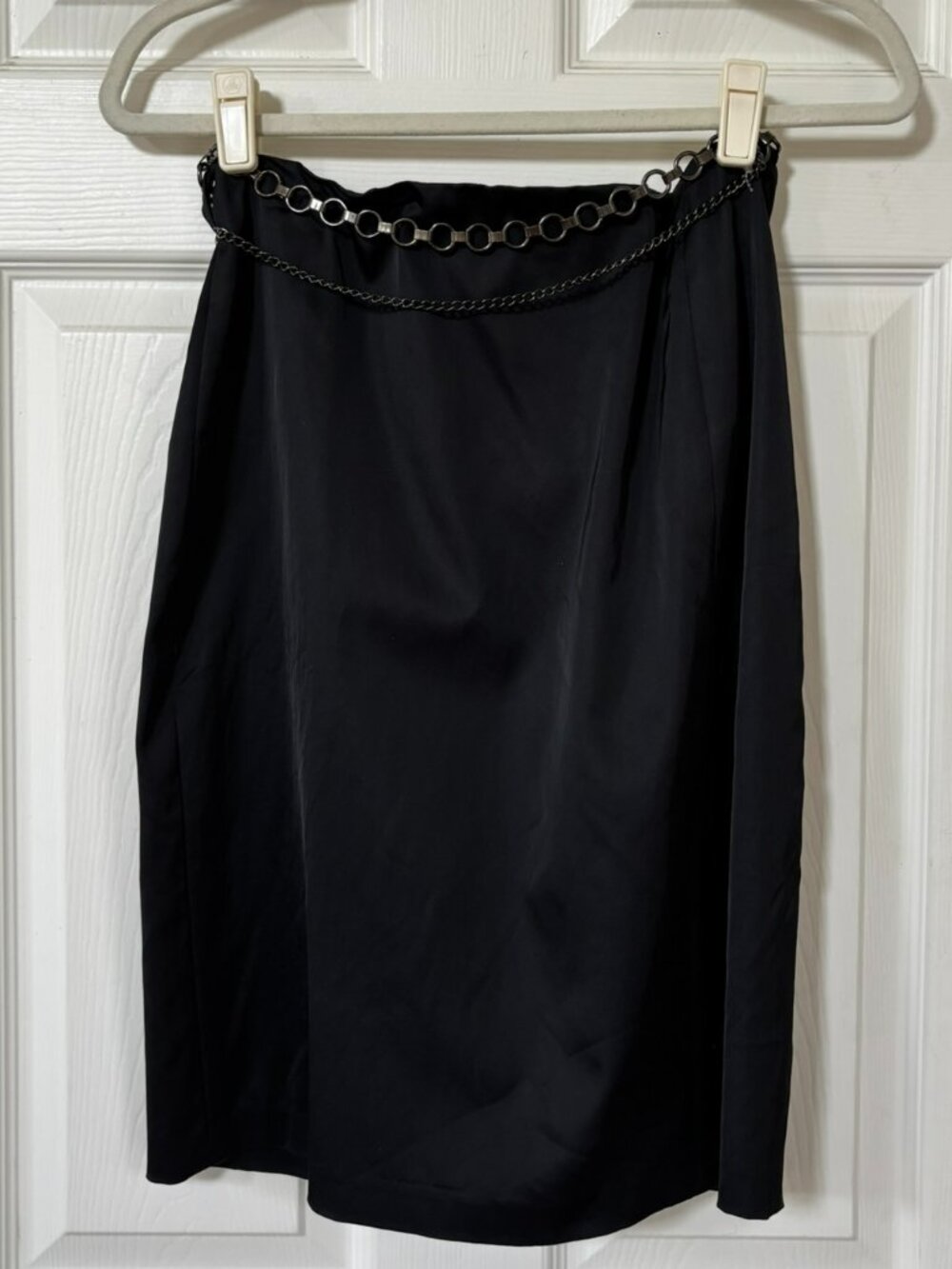 Laundry by Shelli Segal Black Pencil Skirt with Chain Belt 6
